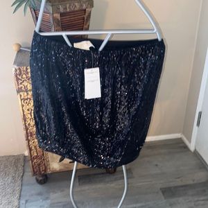 New Gorgeous Michael Kors Sparkling Black Skirt Sz M